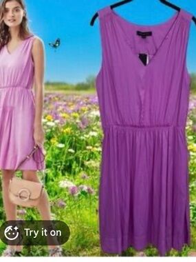 Banana Republic Goddess Sleeveless Fit & Flare Dress Size 8 NWT Purple